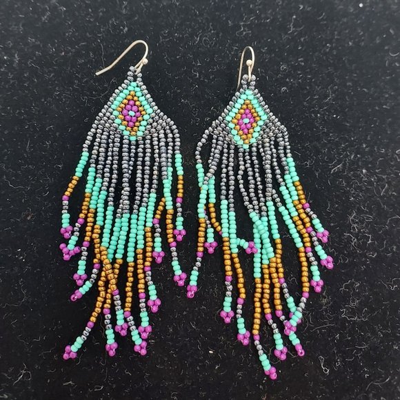 Turquoise & Beaded earring and Necklace Set - Picture 8 of 8